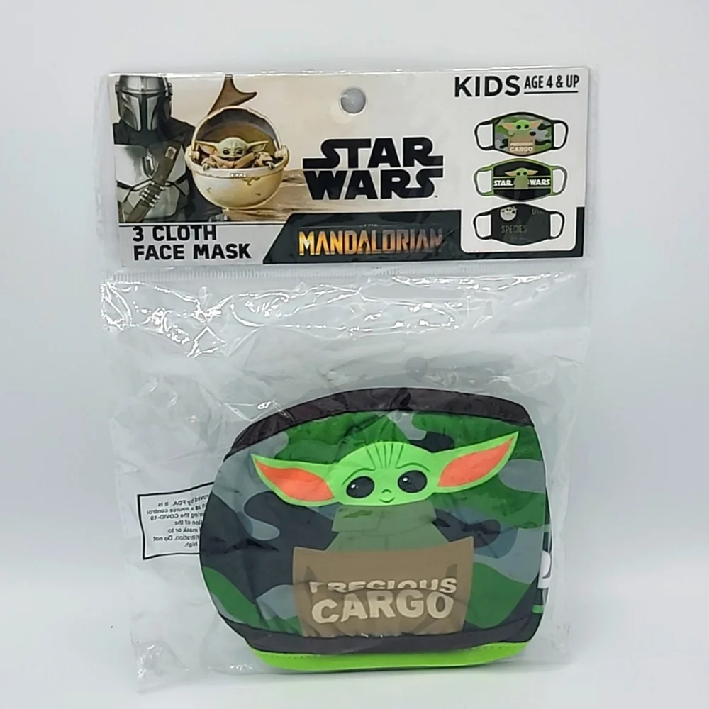 Mandalorian Baby Yoda Kids Facemasks - 3 pack